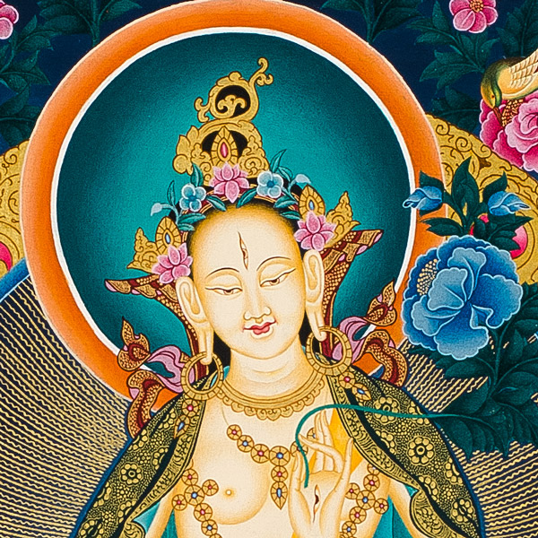 White Tara Thangka - detail
